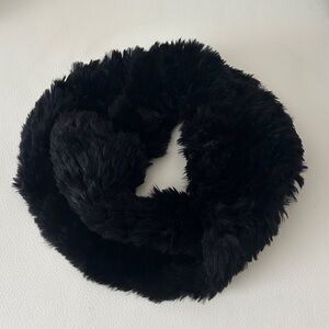 Elegant Black Rabbit Fur infinity scarf